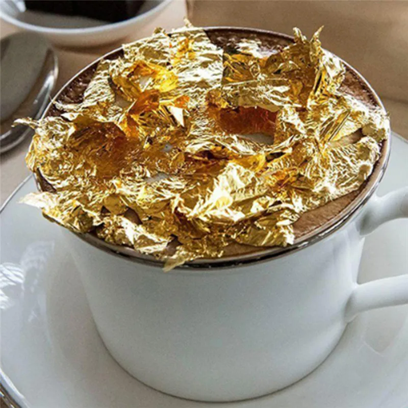 Pure 24K Gold Foil Leaf 100 Pcs Sheets Anti-Aging Gilding For Food Decorations Handmade DIY Scrapbooking Craft Decoration gold leaf paper imitation gold leaf sheets foil paper scrapbook paper craft paper handmade craft paper handmade paper scrapbooking paper scrapbook materials scrapbooking material cake dessert decoration nail decoration