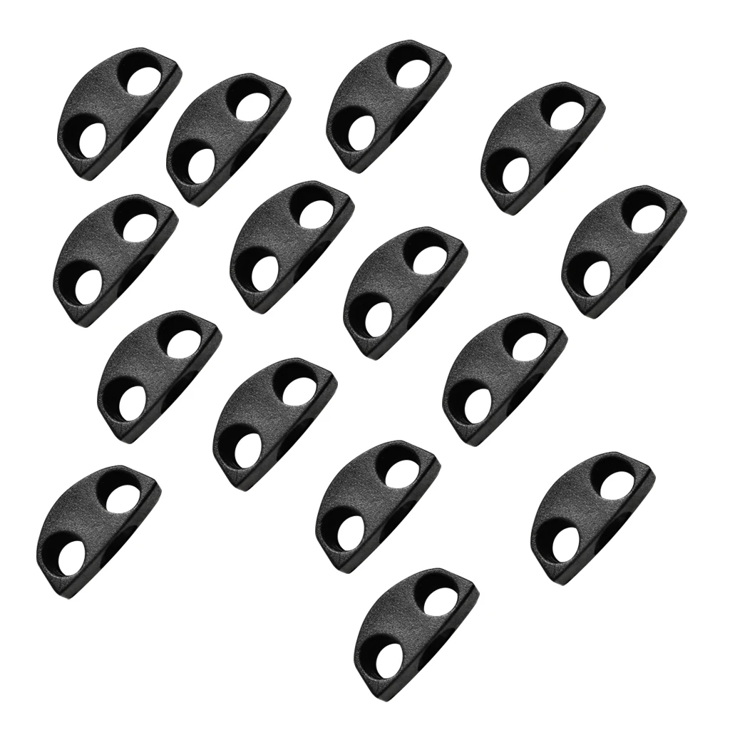 15pcs/set Black Deck Line Guide Marine Fitting Boat Canoe Kayak Accessories