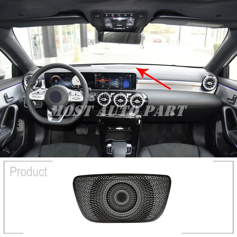 

Aluminium Alloy Interior Console Dashboard Speaker Cover Trim For Mercedes Benz A Class W177 2019-2021 Car Decoration Car Trim