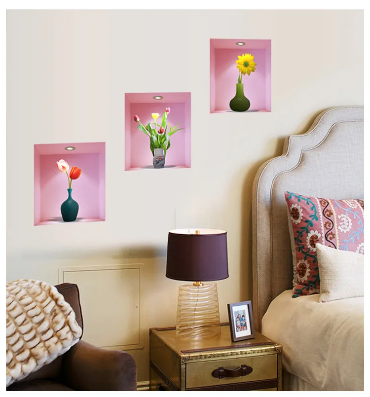 3D Model Vase Living Room Sofa Television Bedside Background Wall Decorative Stickers Z-003 Landscape Painting