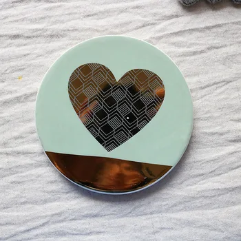 

Gold Shiny Ceramic Coaster Pads for Drink Mug Luxury Cup Mats Home Decorations Kitchen Tool