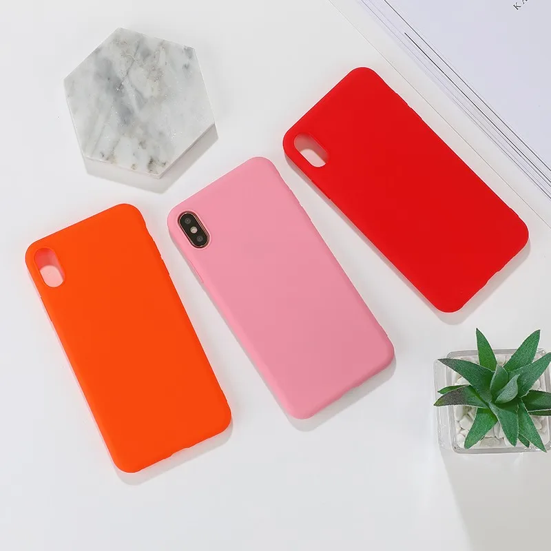 Coque de téléphone en silicone souple de couleur unie, étui de luxe pour Iphone X 11 12 mini pro Xs Max Xr 10 8 7 6 Plus se 4.7