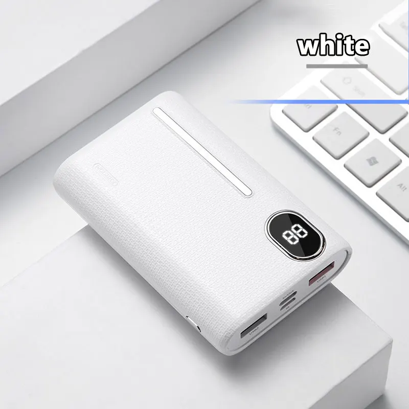 20000 мАч power Bank Быстрая зарядка для Iphone 8P XS MAX PD QC3.0 светодиодный дисплей Внешняя батарея зарядное устройство для Xiaomi samsung - Цвет: White 10000mAh