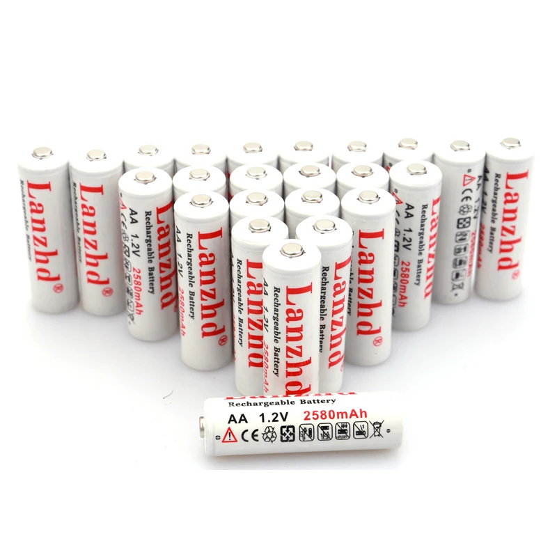 10-60 шт) перезаряжаемые батарейки AA 1,2 V литиевая батарея Pro AA 2580mAh 1,2 V Ni-MH для игрушка-фонарик предварительно разогреваемая батарея 2A