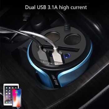 

Universal 3.1A Dual USB Car Charger 2 Port Cigarette Lighter Socket LCD Display Adapters for iphone Samsung Auto Accessories
