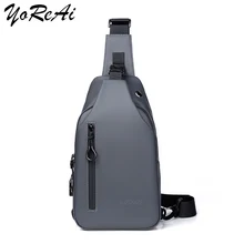 

YoReAi Men's Chest Bag New Outdoor Leisure Package Large Capacity Multi-function USB Oxford Cloth Travel Messenger Parcel