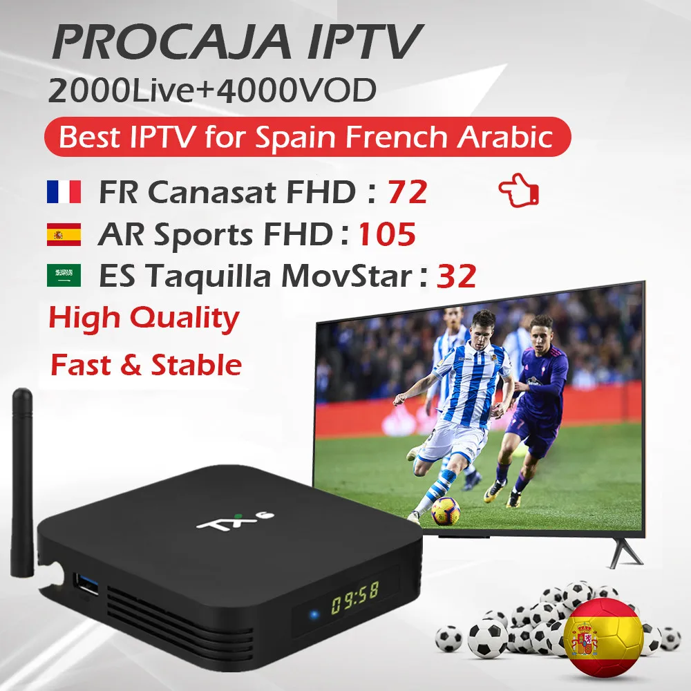 Лучший стабильный IPTV арабский французский язык Португалия Испания IP tv подписка+ TX6 Android 9,0 tv Box четырехъядерный BT5.0 двойной WiFi 4k телеприставка
