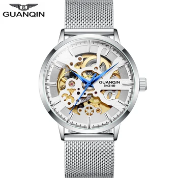 

GUANQIN Skeleton Tourbillon Watch Sports Clock Automatic Men Luxury Watches Man Mechanical Watch Waterproof Relogio Masculino