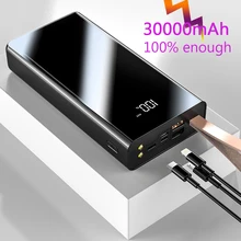 Batterie externe de batterie de puissance d'usb de la banque d'alimentation 30000mAh double avec l'affichage LED chargeur portatif rapide pour Xiaomi pour l'iphone