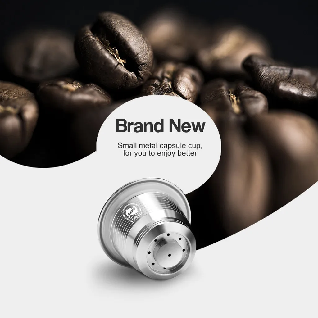 Многоразовые кофейные капсулы Pod из нержавеющей стали кофейные фильтры с кофейной чашкой ложкой многоразового использования кронштейны# YL1