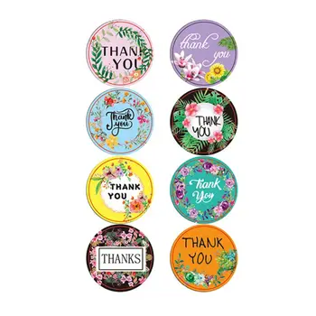 

500pcs Cartoon Plant Flower Thank You Stickers Seal Label for Wedding Christmas GXMA