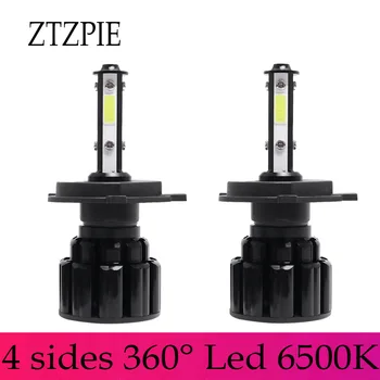 

ZTZPIE 12000LM 72W 9004 9007 9005 H8 Turbo LED headlights Car Highlights with 4 Sides LED Lights H4 H7 H11 h13 Front Headlight