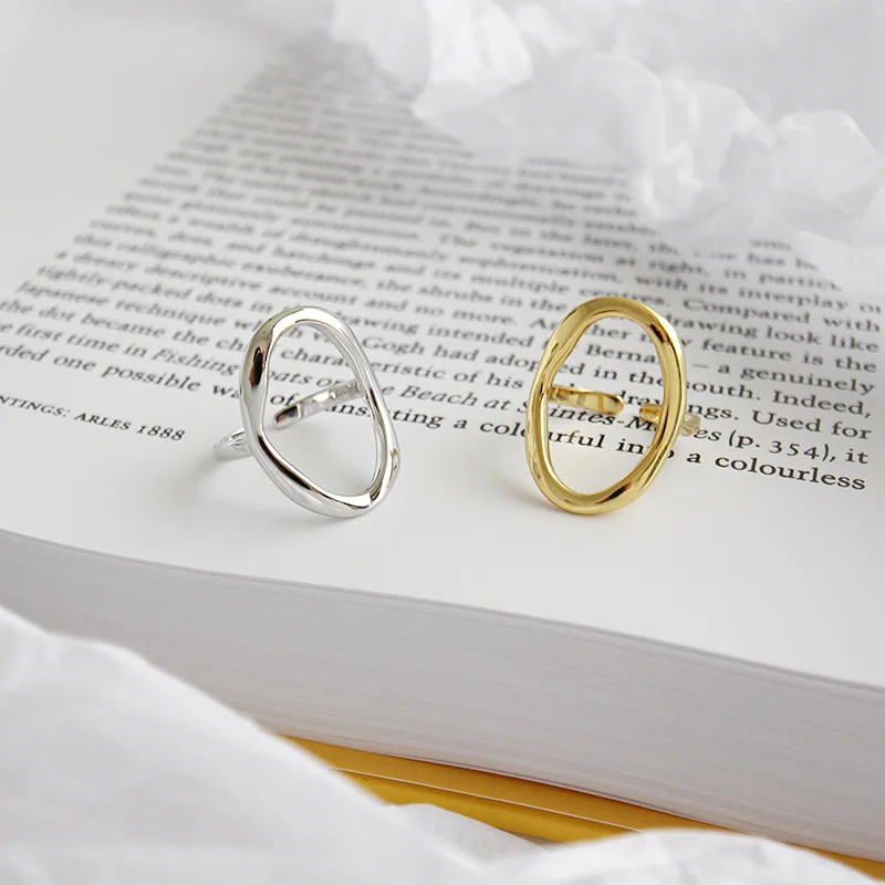 XIYANIKE Silver Irregular Hollow Opening Rings for Women Couple Fashion Simple Geometric Party Jewelry Gifts silver rings silver ring