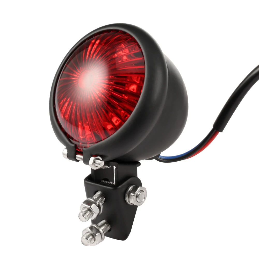 1 шт. мотоцикл светодиодный задний фонарь заднее крыло мотоцикл Стоп задний фонарь для Harley Chop тормозной задний фонарь ABS Материал красный черный
