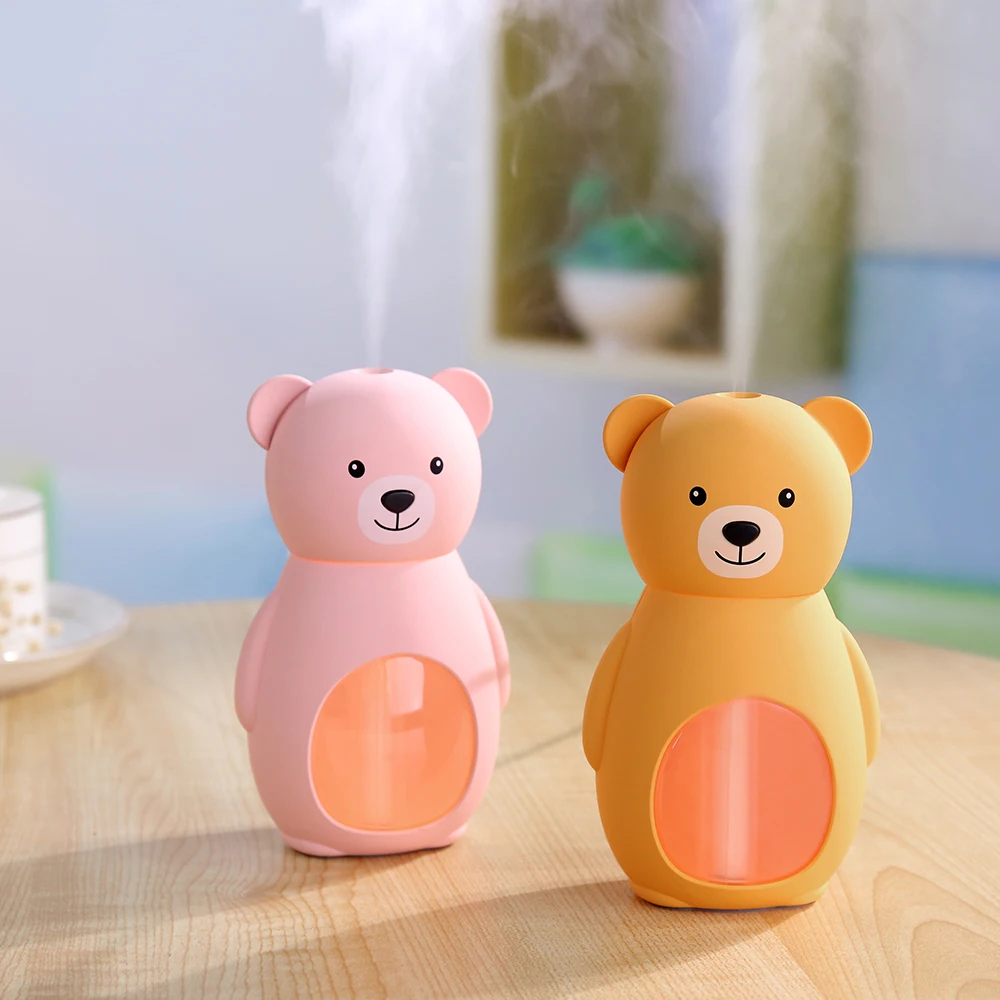 

Cute Bear USB Humidifier LED Light Personalized Creative Cartoon Teddy Bear 160ml Ultrasonic Home Office Humidifier Air Purifier