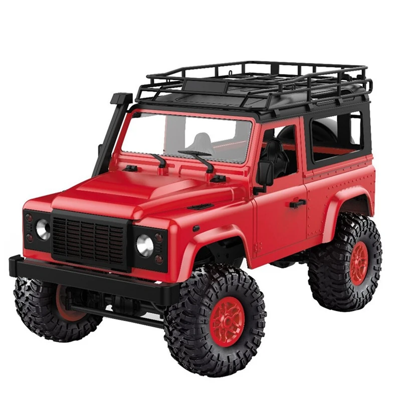 

Mn-90 1/12 2.4G 4Wd 15Km/H Rc Car With Front Led Light 2 Body Shell Rock Crawler Truck Rtr Toy Christmas Gift Kids Boys(Red)