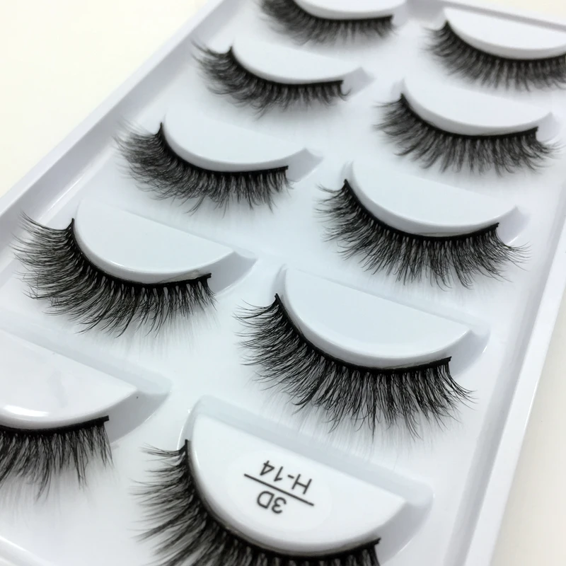 LTWEGO 5 Pairs Mink Eyelashes Multipack 3D Soft Hair False Fluffy Dramatic Eye lashes Maquiagem Cilios H Sizes | Красота и здоровье