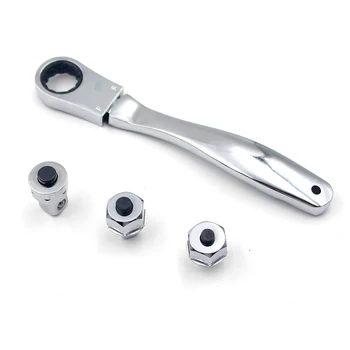 

3 in 1 1/4 3/8 1/2 Two-way Ratchet Wrench Quick Sleeve Connector Portable High hardness High Torque Hand Tools For Bike Repair