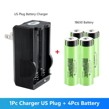 

4Pcs 18650 Battery 3.7V 3400 MAh NCR18650B 18650 Lithium Rechargeable Battery With Charger For Flashlight Aerial Model Headlamp