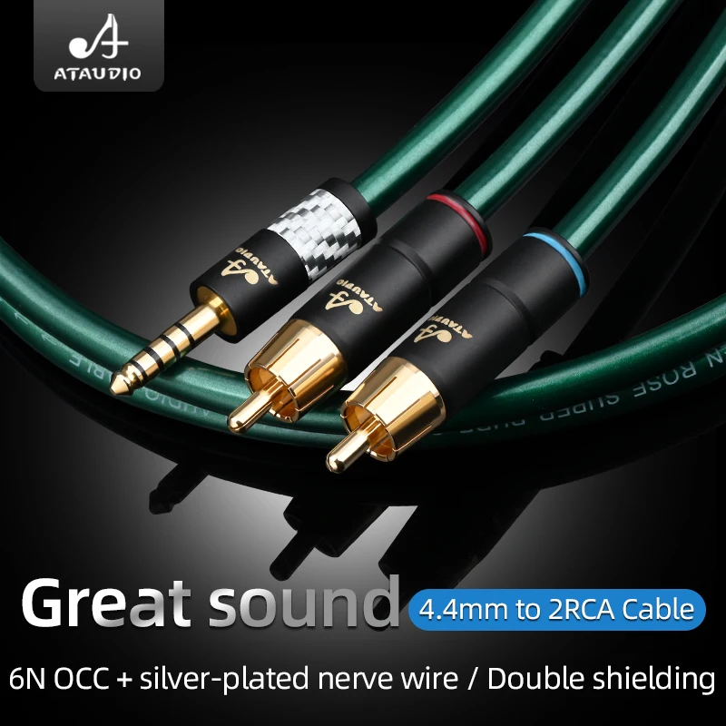 Amplificador de Potência do Cabo de Áudio Cabo Hifi Audio 4.4 mm a 2rca Occ Anti-ruído e Anti-interferência 4.4 Equilibrado a 2 - Image 5
