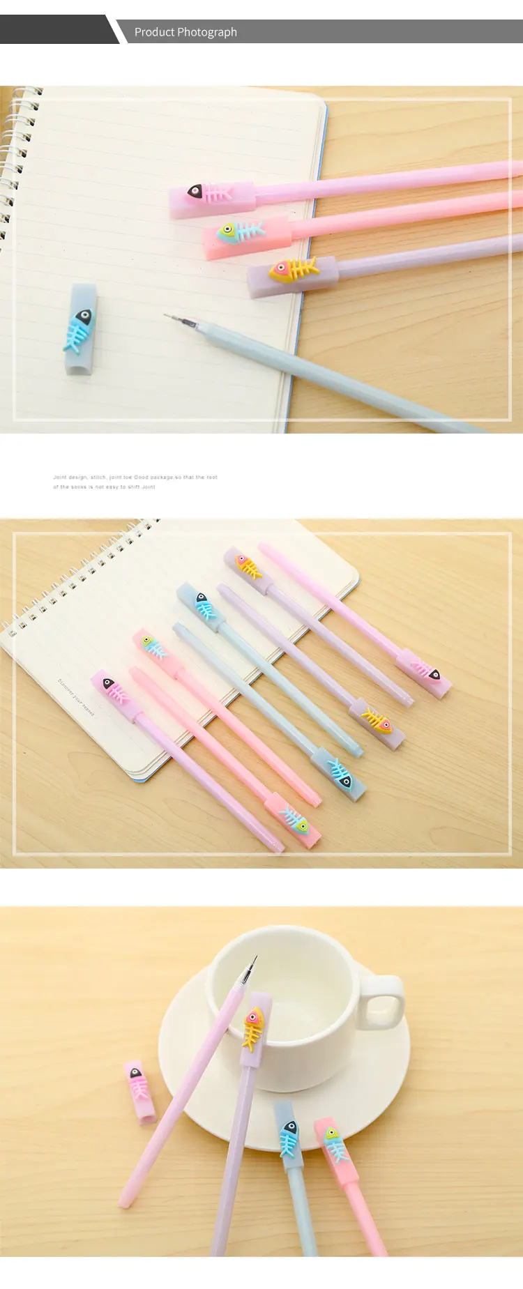 Creative Cartoon Fish Gel Pen Korean Cute Stationery Item Thing Kawaii School Material Accessory Kawai Office Funny Freebie Bts