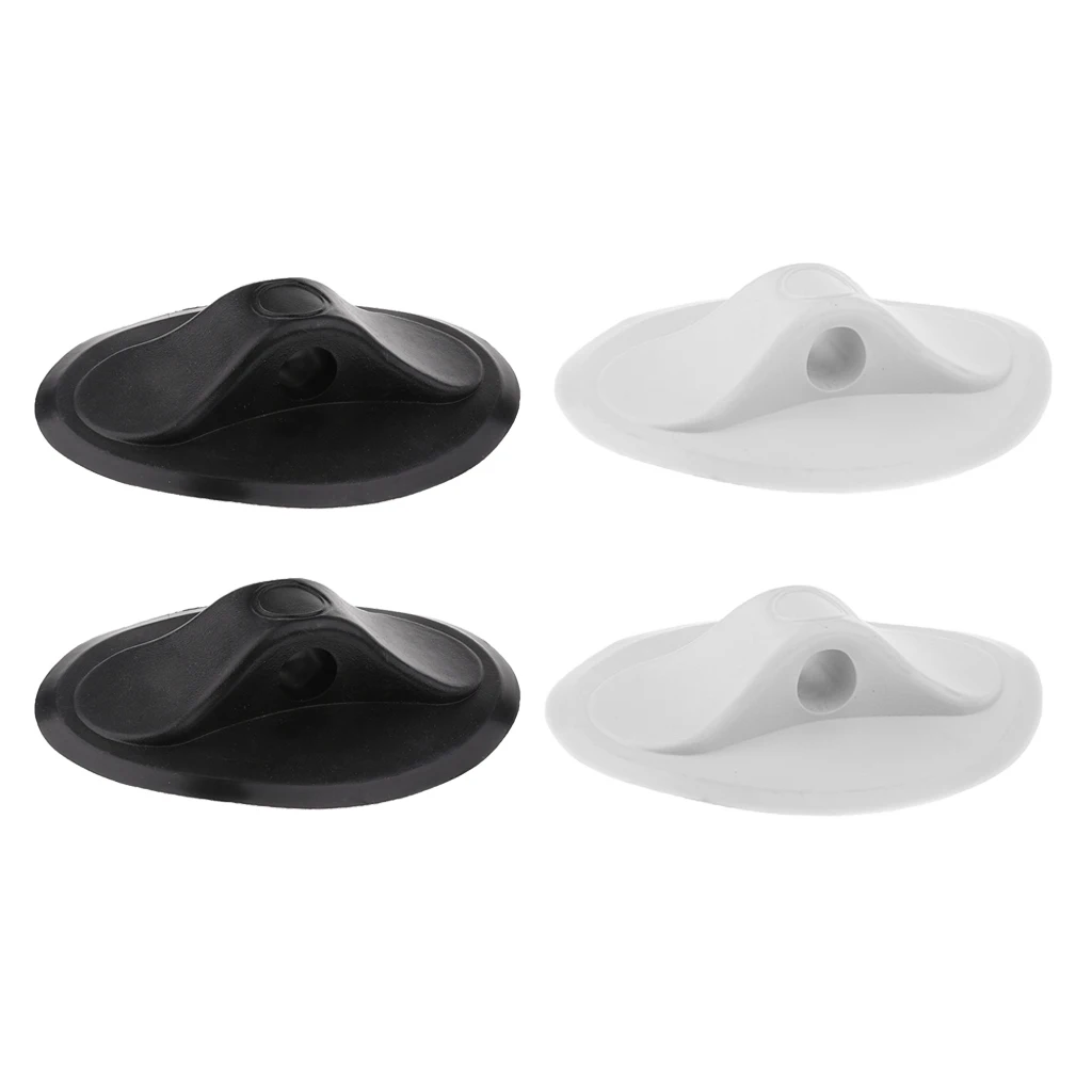 2 Pieces Single Hole Rubber Dinghy Boat Rope Buckle Deck Mount Holder Hook Accessories