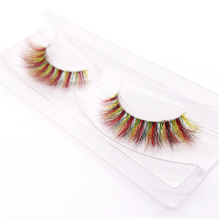 CM27 New color 3D luxury mink lashes wholesale natural long individual thick fluffy colorful false eyelashes Makeup Extension Tools - Цвет: CM27