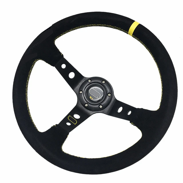 Universal Volante OMP 350MM 14' Flat Suede/ Leather Black Stitching Racing  Sport Steering Wheel - AliExpress