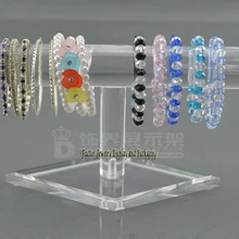 Высокое Качество сплошной белый прозрачный браслет Displaty T бар часы показывая стенд лодыжки держатель цепи стойки ожерелье витрина