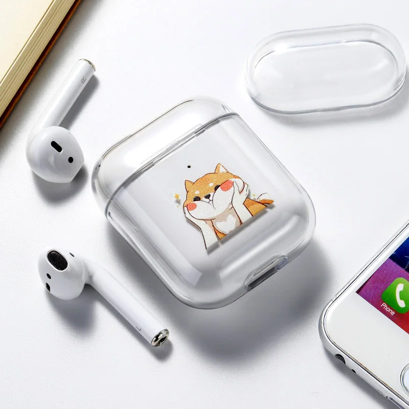 Чехол для Airpods Apple, чехол, роскошный Твердый чехол с мультяшным котом, прозрачный защитный чехол для Airpod 1 2