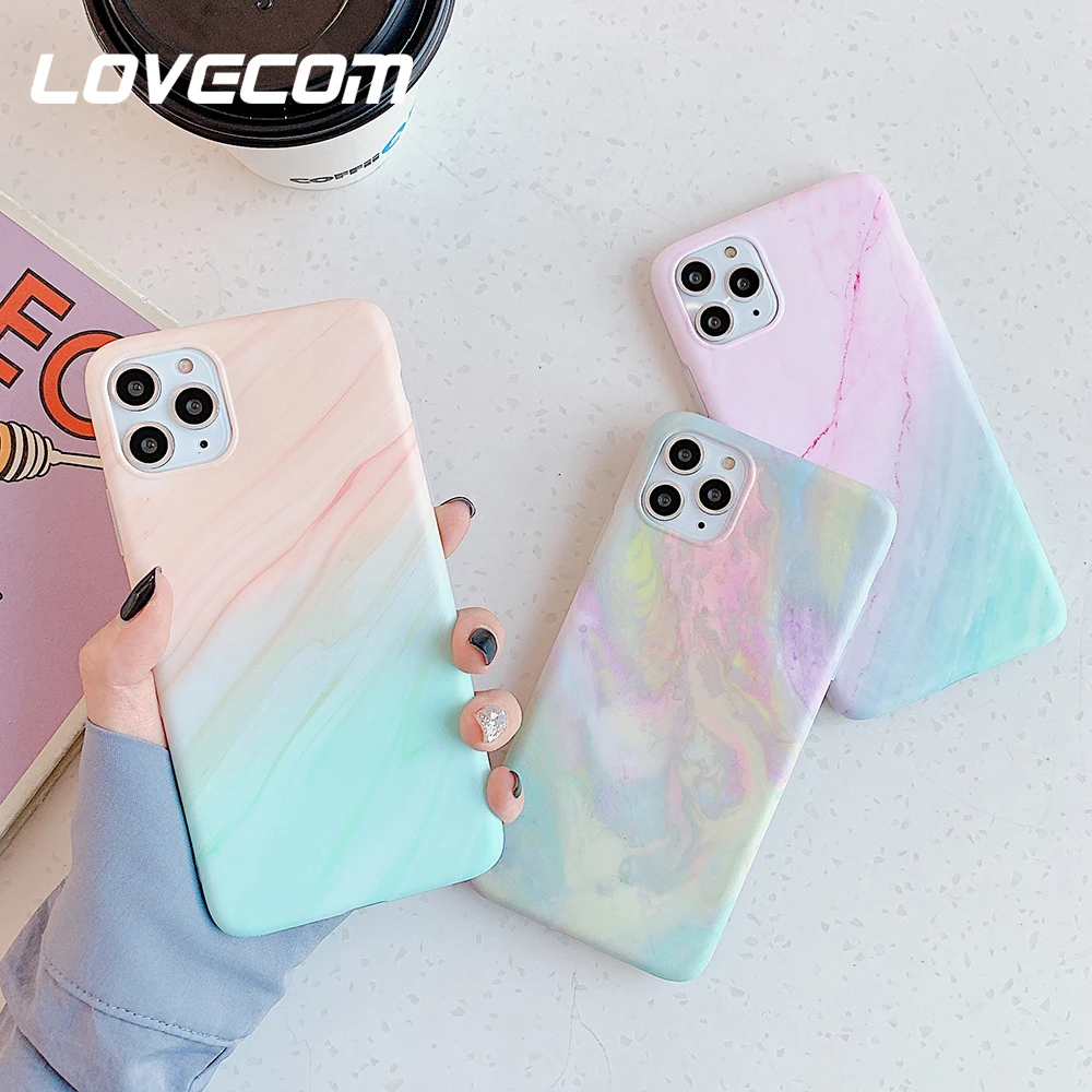 Классический градиентный мраморный чехол LOVECOM для телефона iPhone 11 Pro Max XR XS 7 8 6 Plus