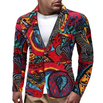 

Men's Blazer Jacket Floral Suit Lapel Slim Fit Stylish Blazer Suit Coat Vintage Print Blazer Winter Casual Coat Parkas For Male