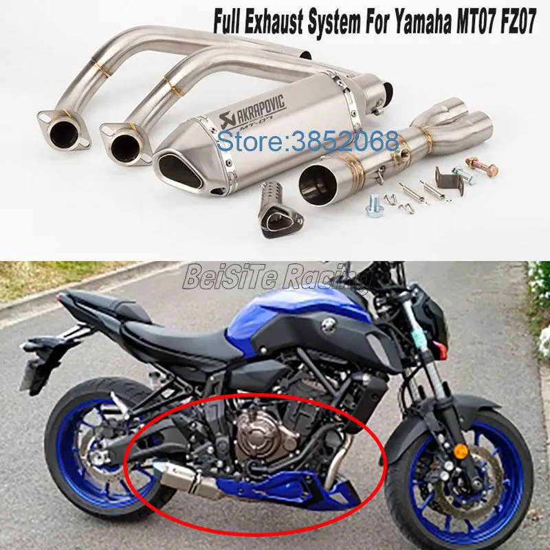 MT-07 полная выхлопная система мотоцикла Akrapovic глушитель Escape Tail slip on MT07 для Yamaha MT07 FZ07- XSR700
