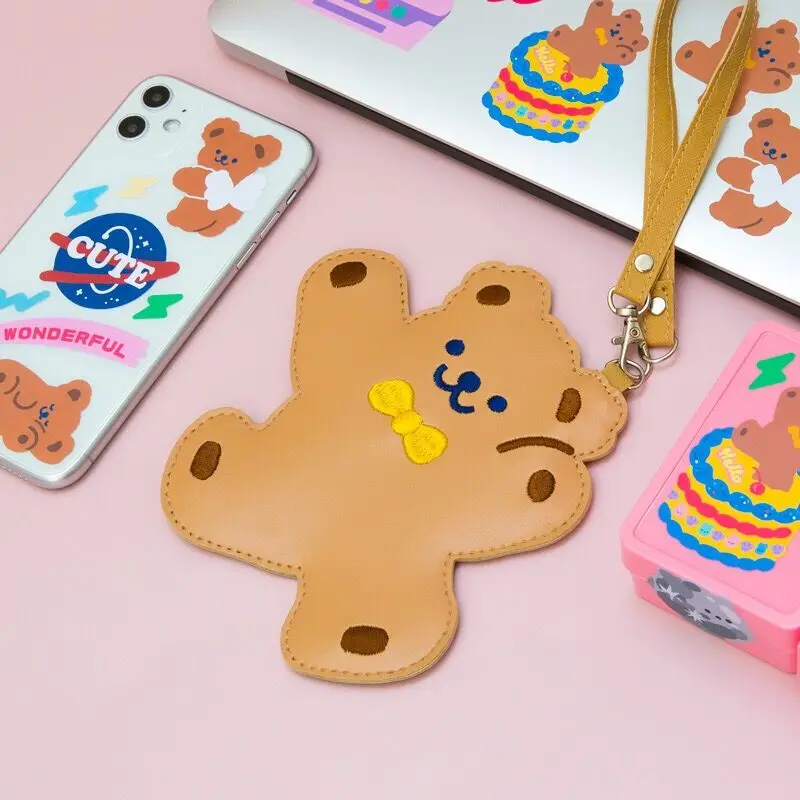 Bag-Accessories Handbag Luggage-Label Bus-Card-Case Travel Bear Kawaii Women New Cute