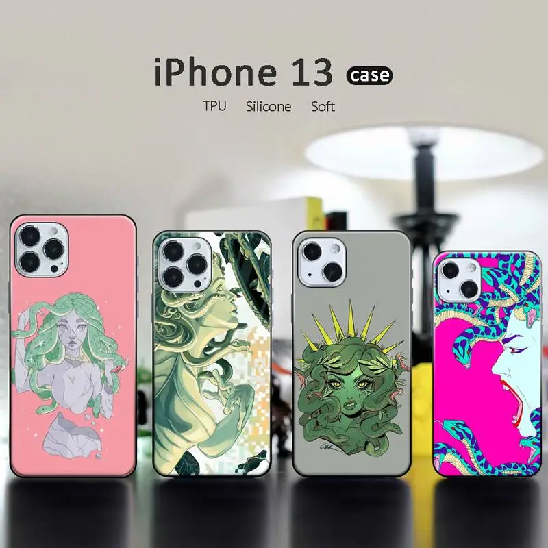 Чехол для телефона Medusa с греческой мифологией черный чехол iPhone 13 12 11 Mini Pro X XR XS Max 6