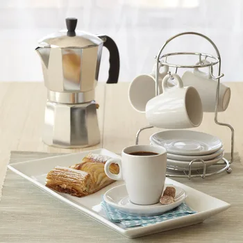

Aluminum Espresso Stovetop Coffeemaker Percolator Pot 3 cup/6 cup Aluminum 8-Angle Moka Pot Espresso Stove Top Coffee Maker Moka