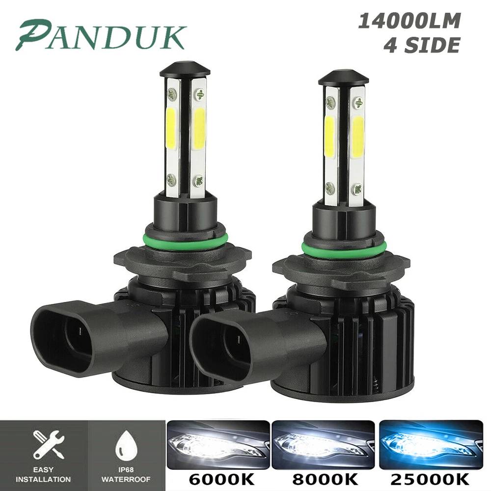PANDUK 14000LM 4 стороны H7 светодиодный головной светильник H1 Turbo H4 9005 HB3 9006 HB4 H8 H11 лампы