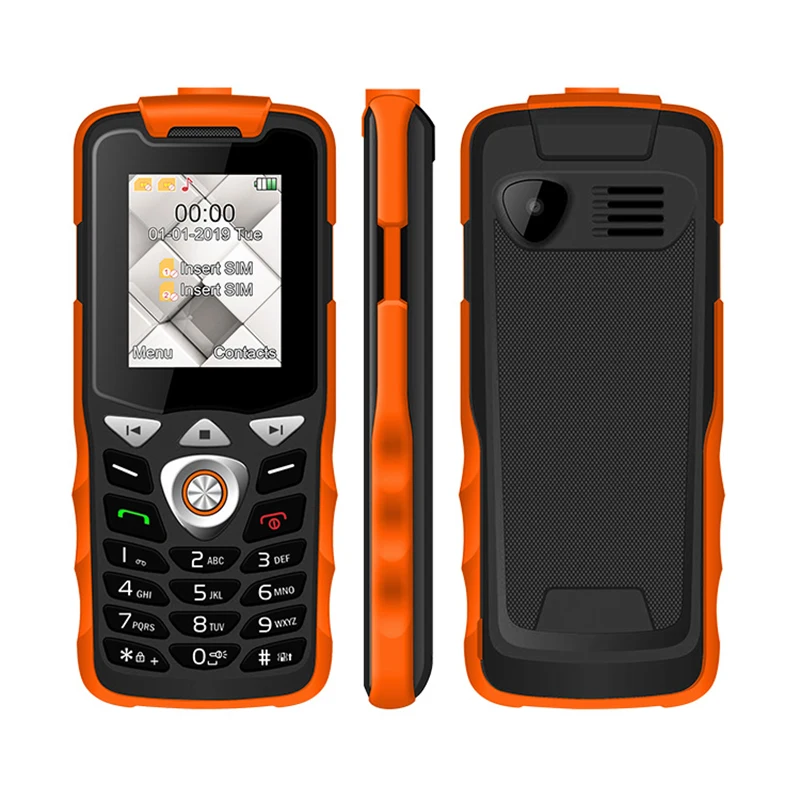 Orange UNIWA W2026 2G GSM кнопочный Ключ сотовый телефон с функцией телефона светодиодный фонарик две sim-карты для пожилых детей мини-телефон разблокирован - Цвет: Orange