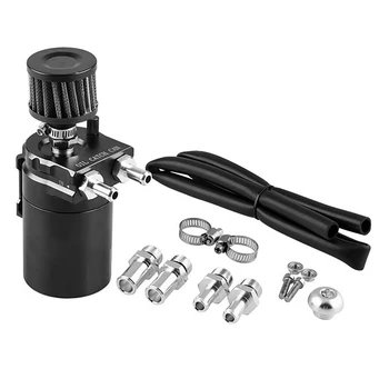 

Universal Aluminum Oil Catch Can Kit Reservoir Tank Engine Black Polish Baffled Filter Kit High Quality And Durable