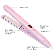 Professional hair straightener electric iron anion infrared hair straightener corrugated LED display flat iron
