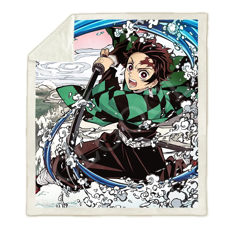 Animes Demon Slayer Kimetsu No Yaiba одеяла, 3D принт, повседневный диван, для путешествий, молодежное постельное белье, пледы, одеяла, покрывала для плюшевого одеяла - Цвет: Blanket 15