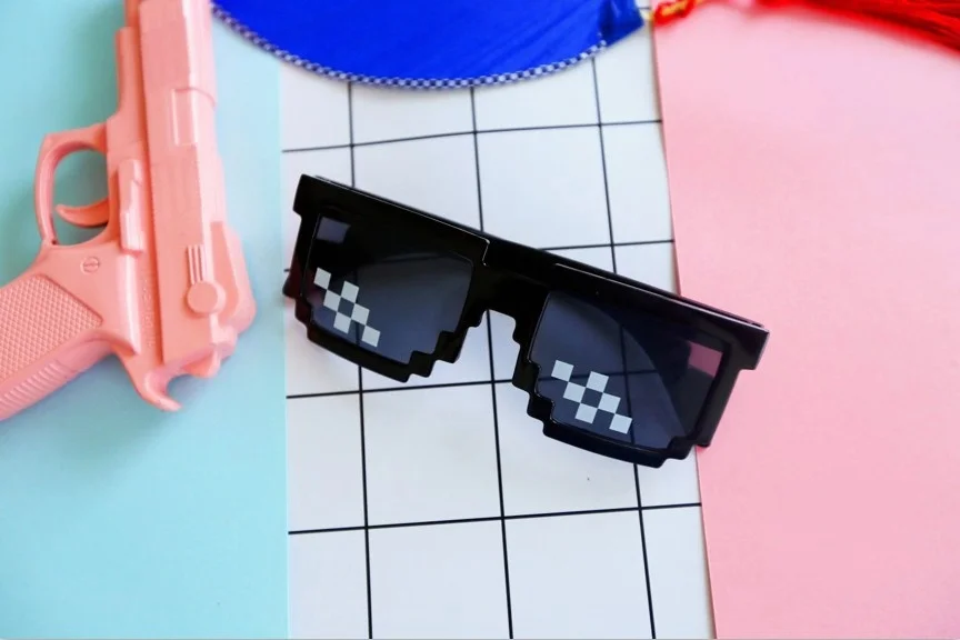 Крутые очки-мозаика черные пластиковые солнцезащитные очки розыгрыши игрушки унисекс