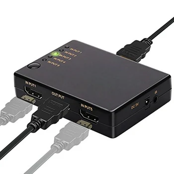 

Five-in and One-out Switcher 1080P Switch with Remote Control Support Multiple Resolutions LHB99