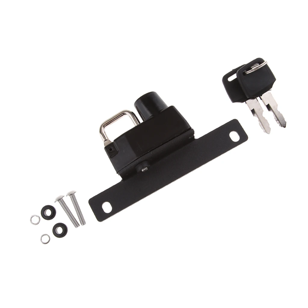 Universal Motorcycle Bike Metal Left Helmet Lock Black with 2 Keys Set for BMW R Nine T 2014-2016