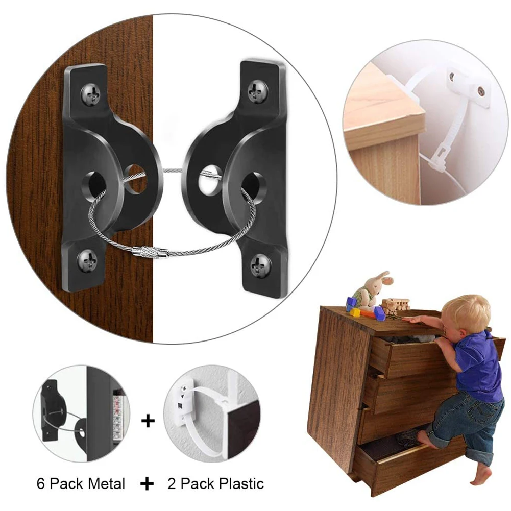 Security-Lock Straps Baby-Protection-Kit Anti-Tip Child Restrictor Furniture Anchors