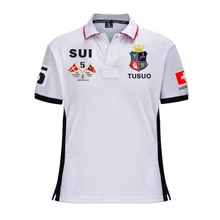 Polo de manga corta para hombre, camiseta informal de algodón con bordado de puertos, transpirable, de gran tamaño, a la moda, de verano