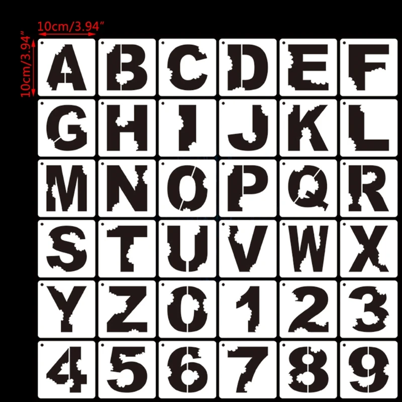 

36pcs/set Letters Number DIY Painting Drawing Stencil Templates Snowflake Cloud