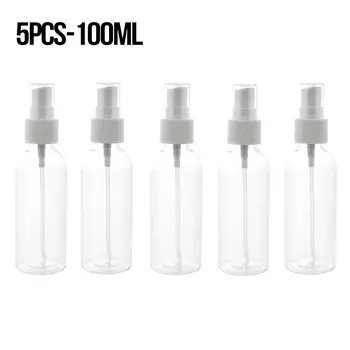 

5pcs 100ml Small Plastic Spray Bottles Portable Transparent Empty Refillable Bottles Antiseptic Mini Mist Spray