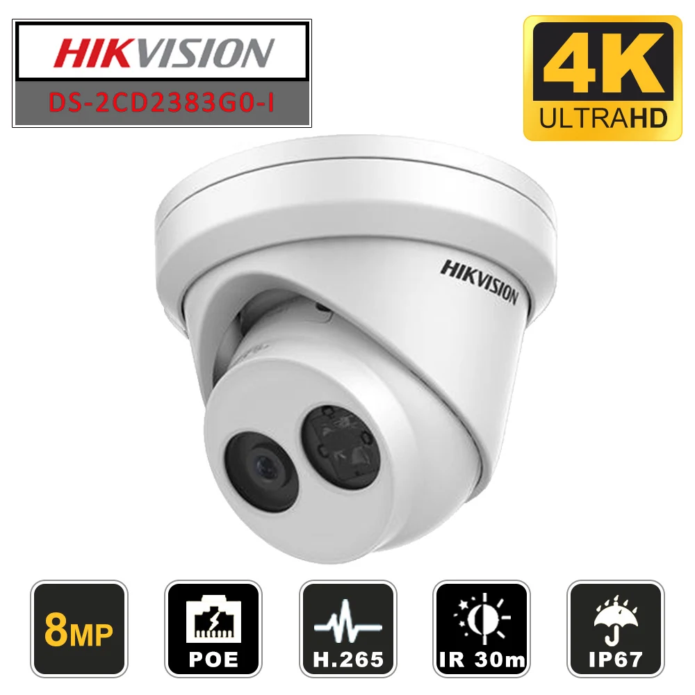HIKVISION английская версия камеры наблюдения POE наружная DS-2CD2383G0-I IR 30 м револьверная IP камера H.265