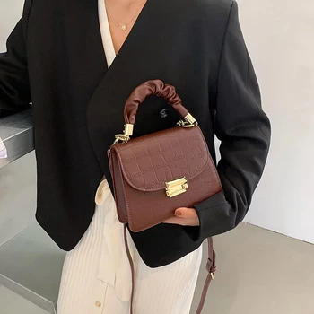 

Fashion Stone Pattern PU Leather Crossbody Messenger Bags for Women 2021 Handbags Branded Trend Lady Luxury Simple High Quality